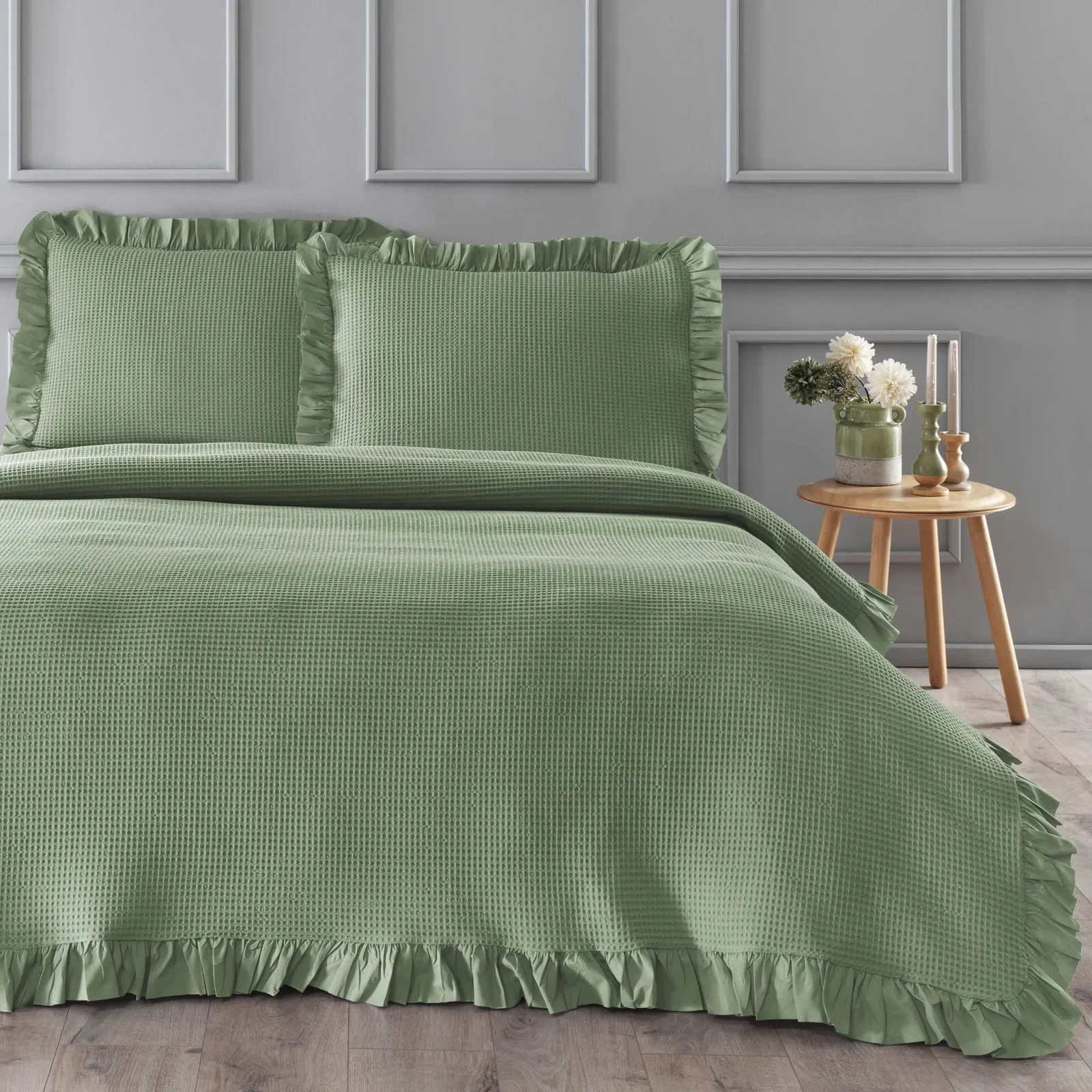 linens yeşil yatak örtüsü