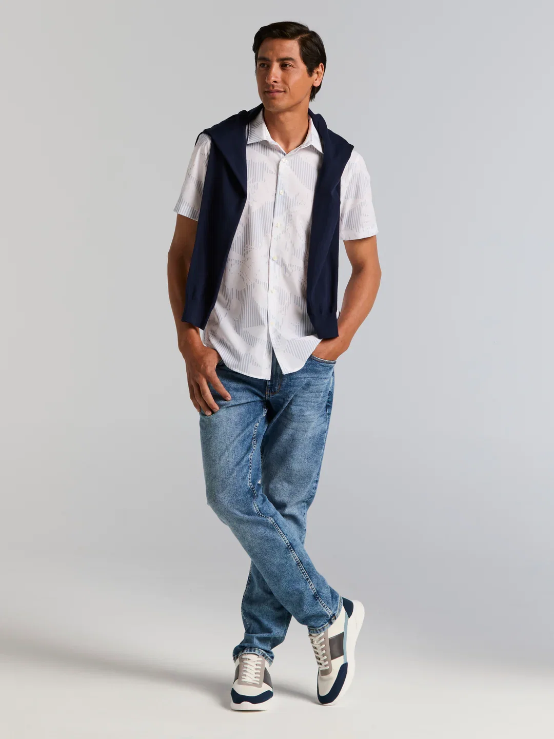 Slim Fit Feather Print Shirt