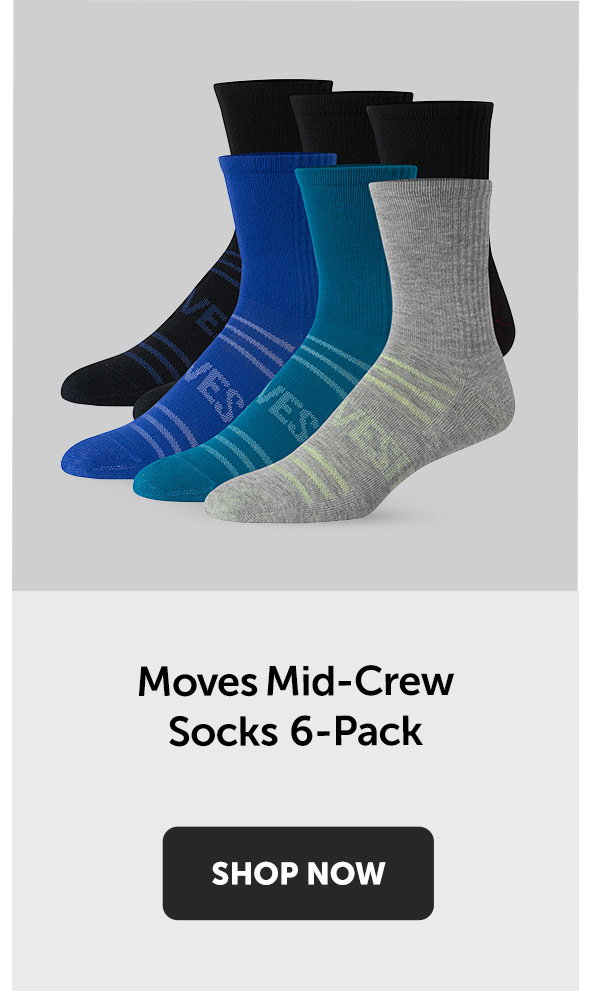 Hanes Moves Breathable Mesh Men’s Mid-Crew Socks