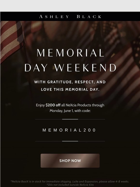 🇺🇸 Memorial Day Weekend: $200 Off All NeXcia Products! 🎆
