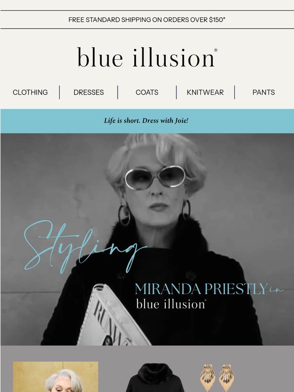 Styling Miranda Priestly In Blue Illusion
