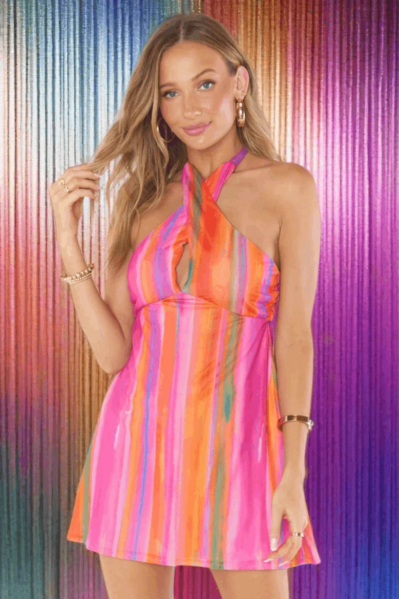 Show Me Your Mumu Zappa Rainbow Mini Dress