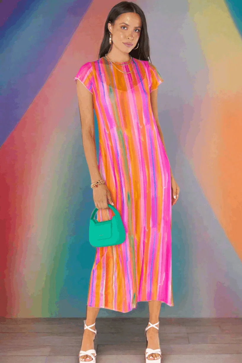 Show Me Your Mumu Molly Rainbow Midi Dress