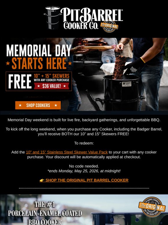FREE Skewers with Any Cooker Purchase 🔥