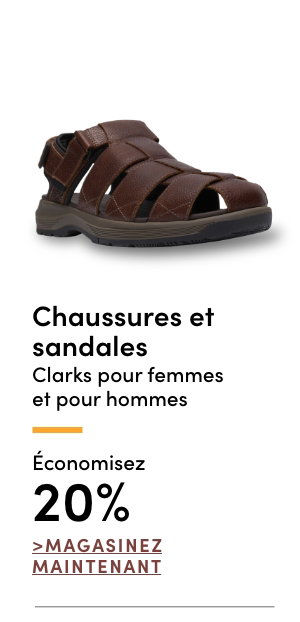 Chaussures et sandales Clarks pour femmes et pour hommes économisez 20%
