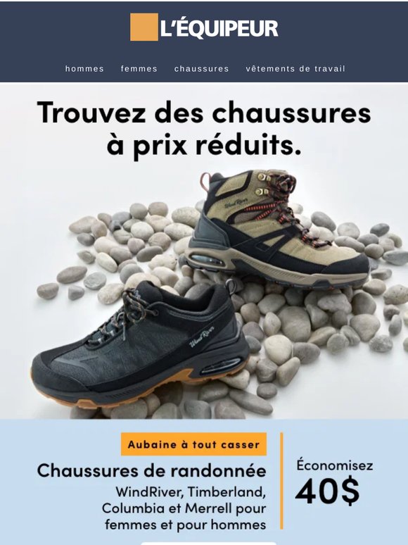 Économisez 40 $ sur les chaussures de randonnée sélectionnées 🥾