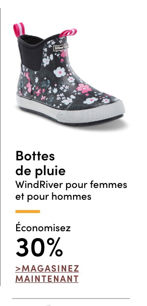 Bottes de pluie WindRiver pour femmes et pour hommes économisez 30%