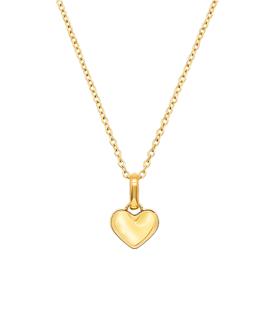 Butter Yellow Quartz Heart Necklace (Gold)
