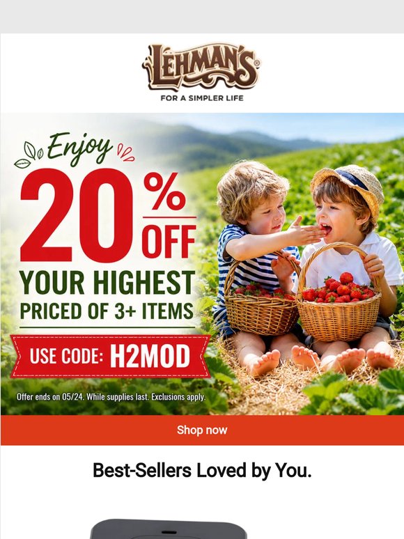 20% Off One Item Starts Now 🎉