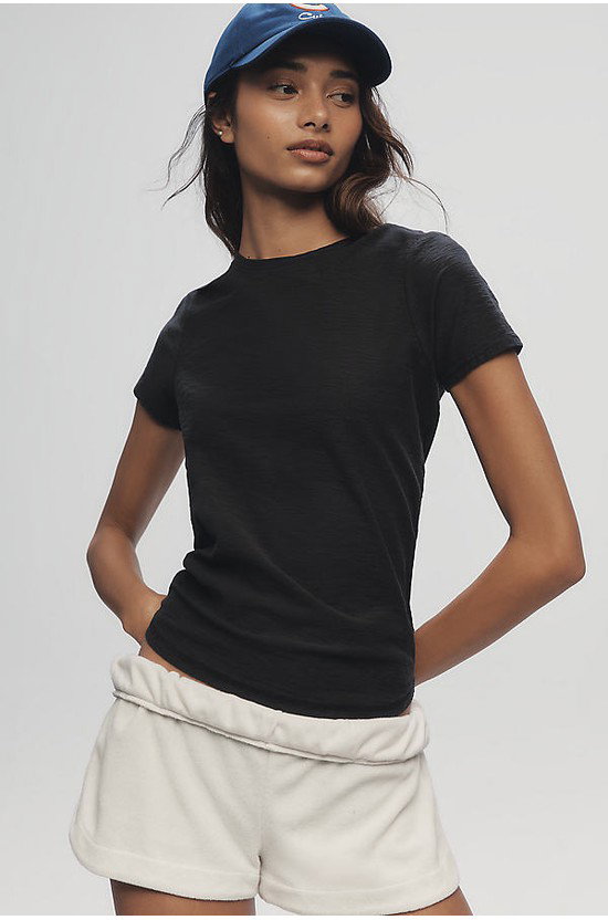 Bennie Cotton Slub Crew-Neck Slim Tee by Pilcro