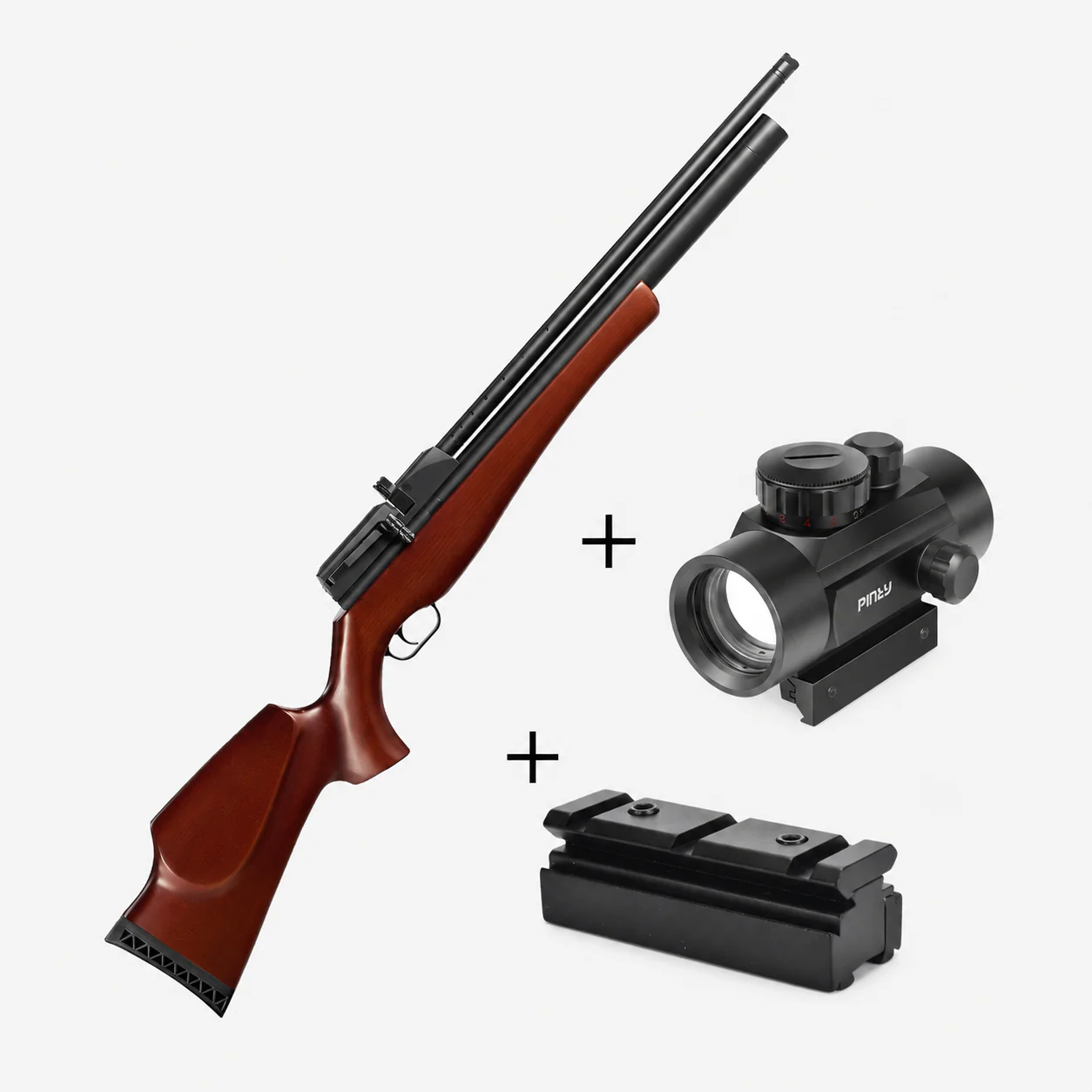【Save $100】Pinty Timber Classic & Nova 1x40mm 4MOA Red GreenDot Sight & 11mm to 20mm Picatinny Rail Adapter