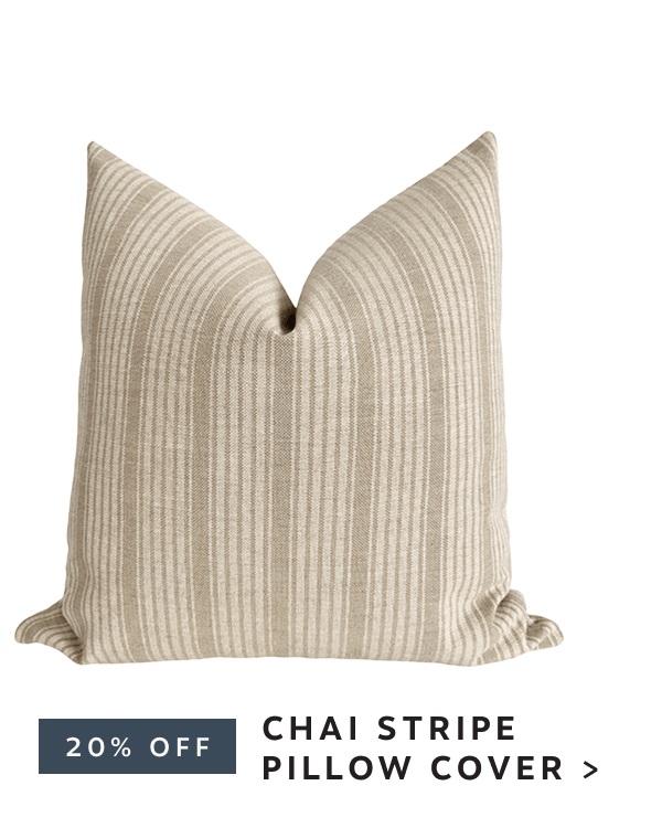 Chai Stripe Pillow Cover | 20% off 