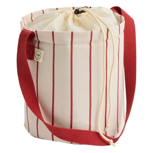 Outdoor Market borsa per bottiglie, beige - striscia rossa