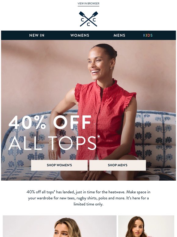 HOT RIGHT NOW: 40% off ALL tops*