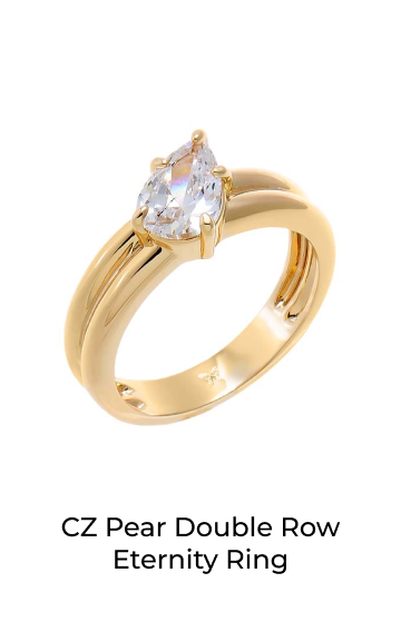 CZ Pear Double Row Eternity Ring
