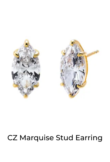 CZ Marquise Stud Earring