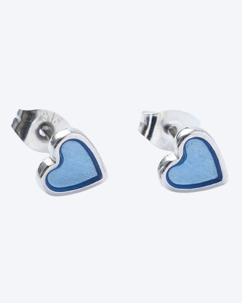 Ladies Carrie Elspeth Heart Enamel Stud Earrings