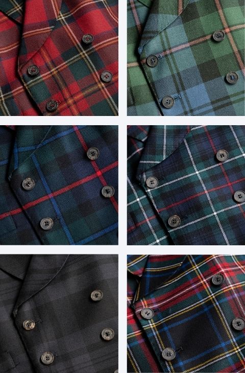 Men's Double Breasted Tartan Waistcoat