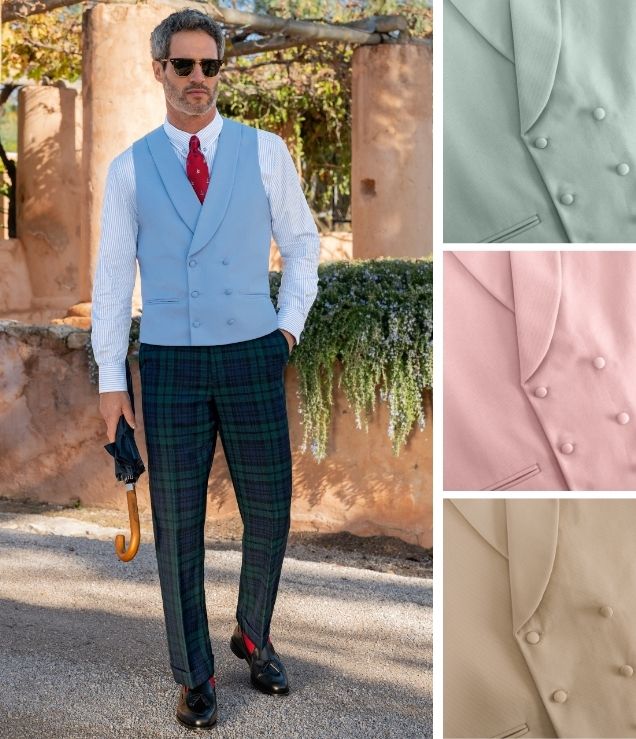 Men's Double Breasted Wool Waistcoat