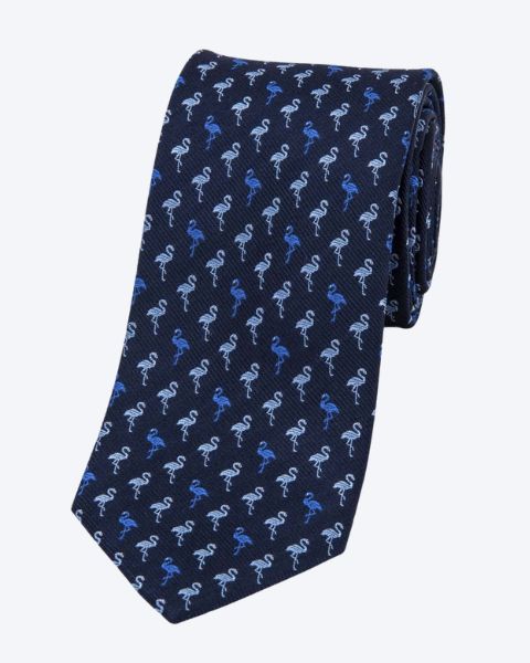 Men's Flamingo Woven Silk Tie