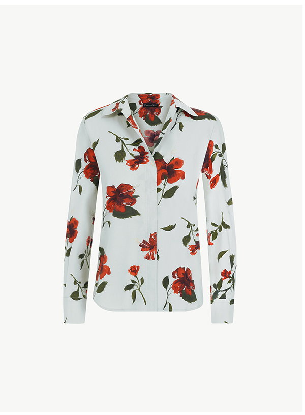 Hibiscus Cotton Poplin Blouse