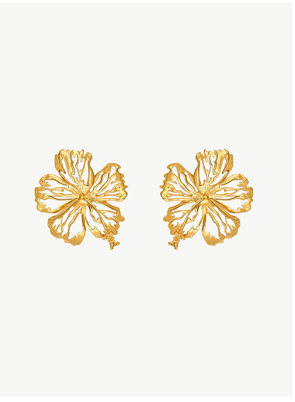 Openwork Hibiscus Earrings