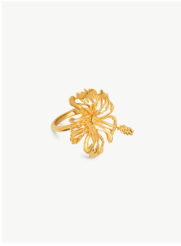 Openwork Hibiscus Ring