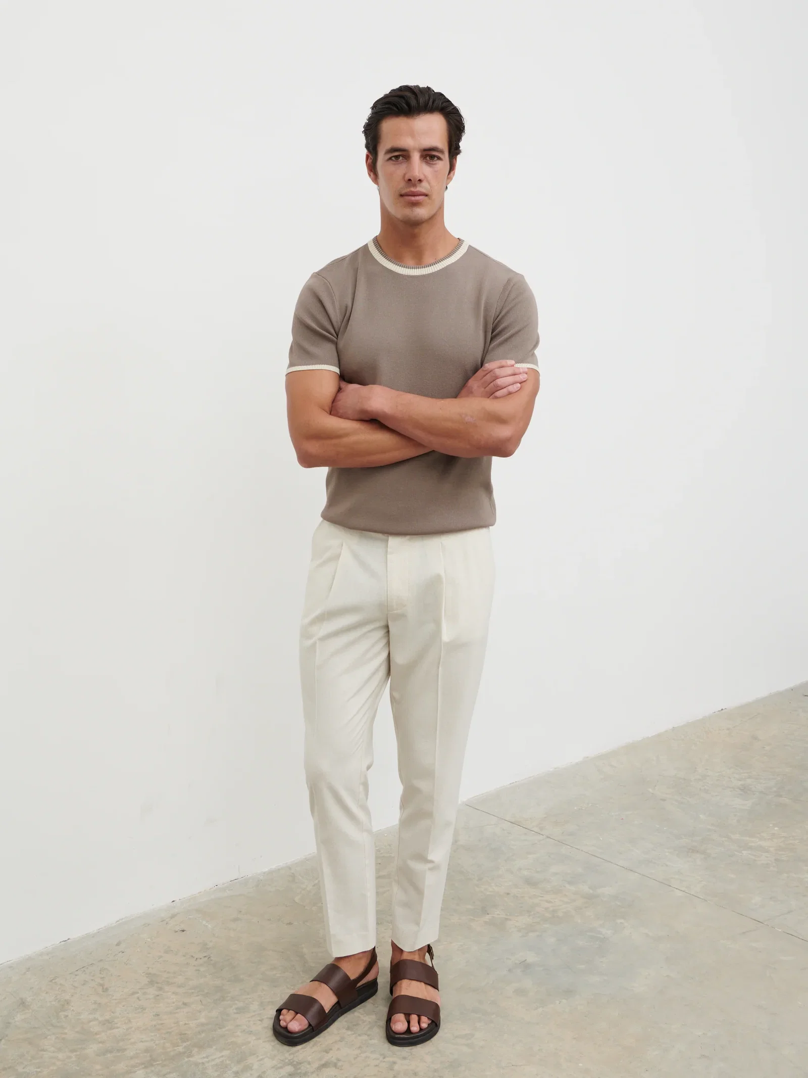 Image of Noah Smart Trousers - Natural