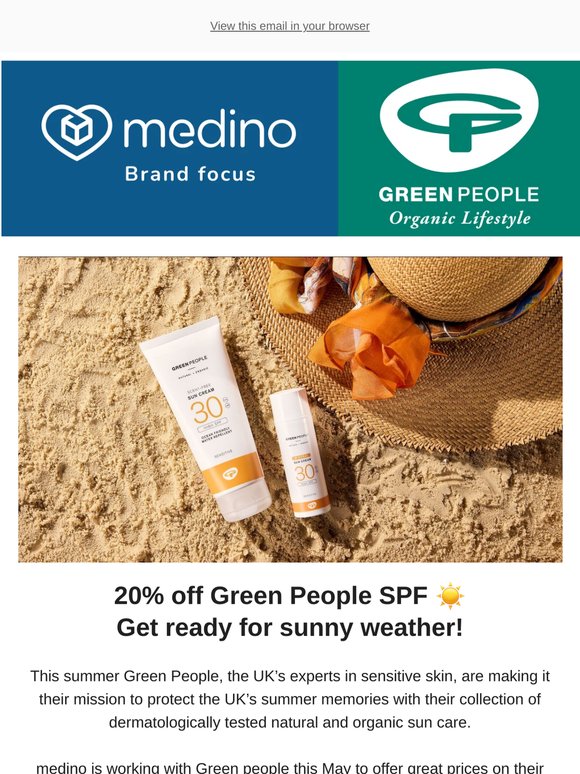 Get ready for sun with 20% off Green People SPF ☀️
