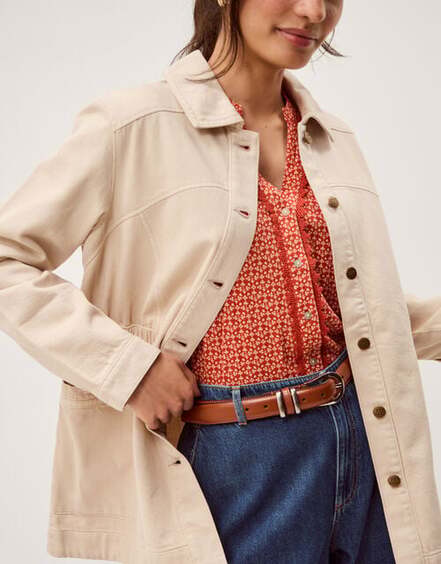 Mabel Longline Denim Jacket Natural