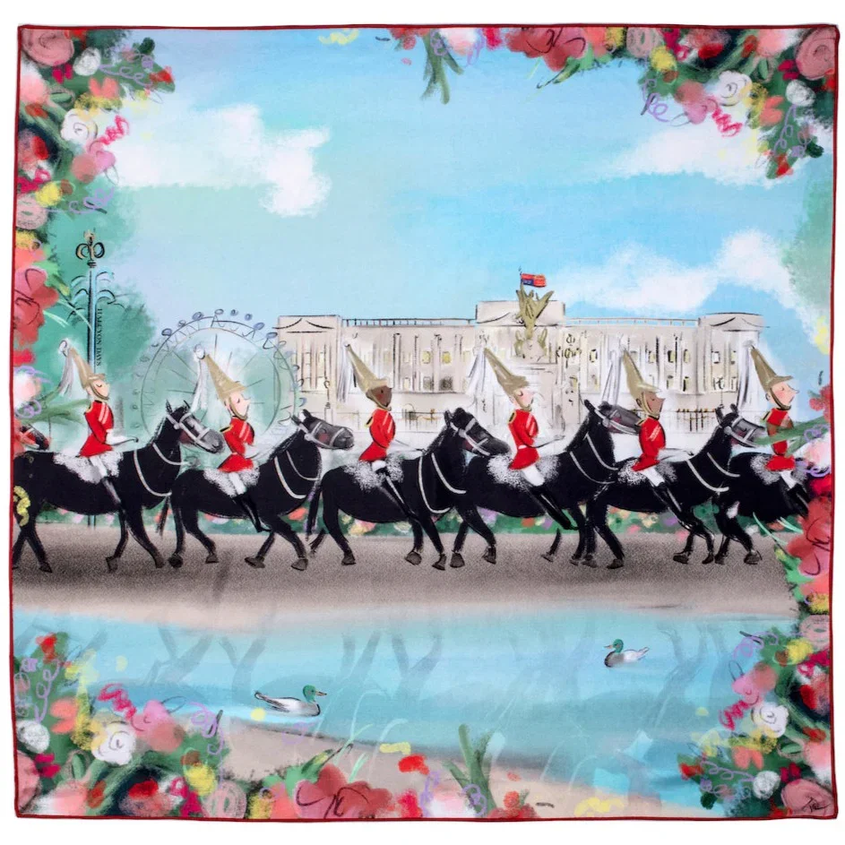 Image of Tug Rice "Life Guards on Parade" - Silk Scarf