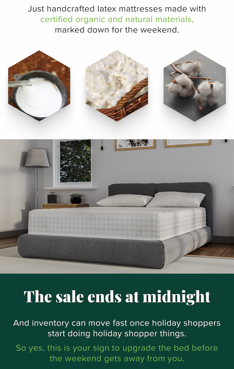 The sale ends at midnight 