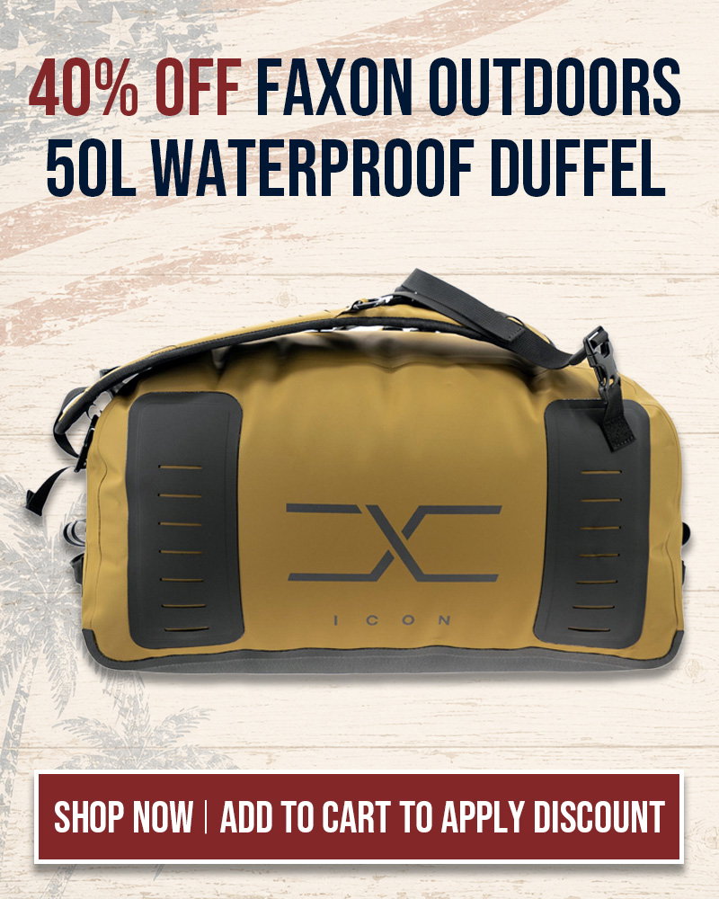 40% OFF FAXON OUTDOORS 50 LITER WATERPROOF DUFFEL