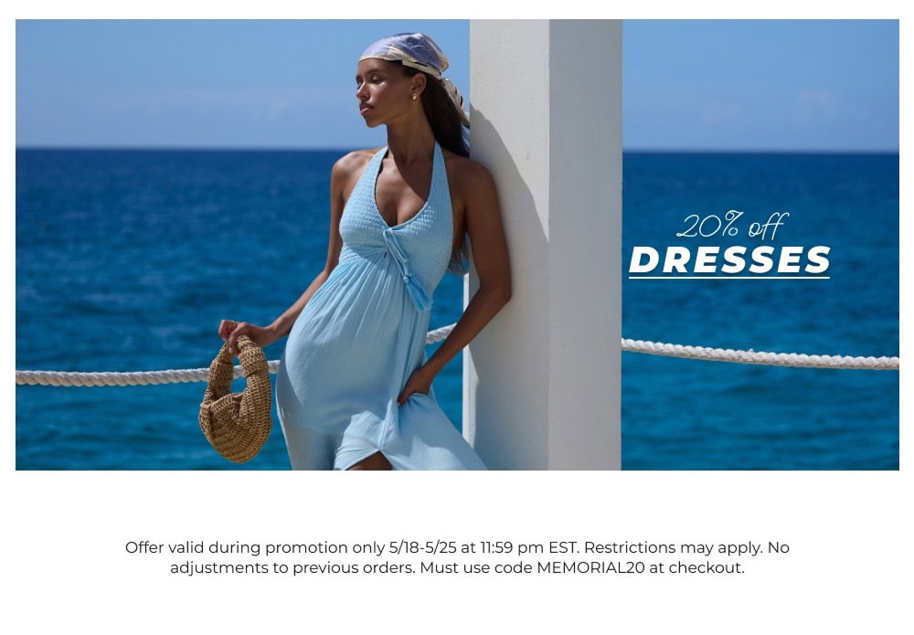20% off DRESSES