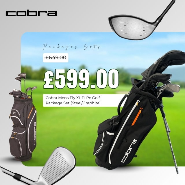Cobra Mens Fly XL 11-Pc Golf Package Set (Steel/Graphite)