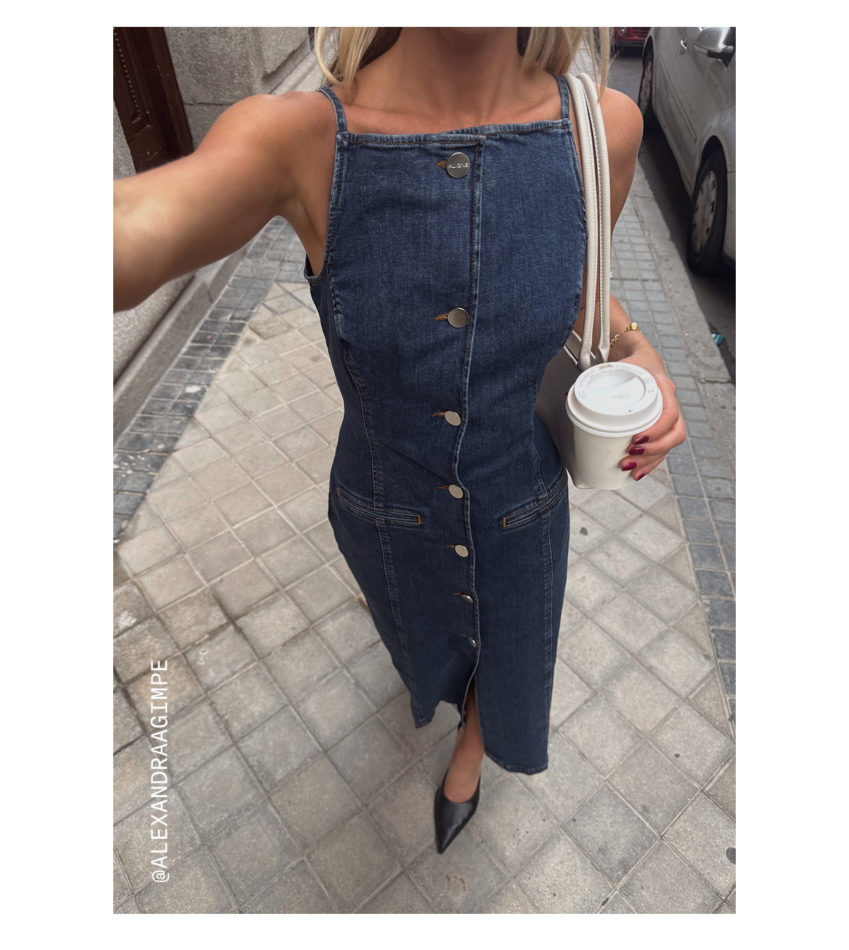 SANTIGO DENIM MIDI DRESS
