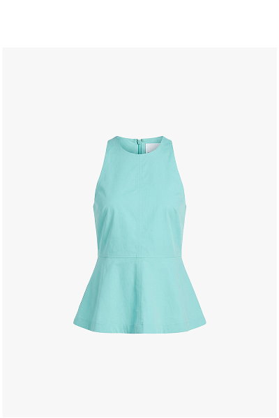 CARLOS POPLIN PEPLUM TOP
