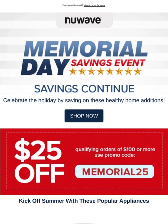 Memorial Day Savings Continue 🗽