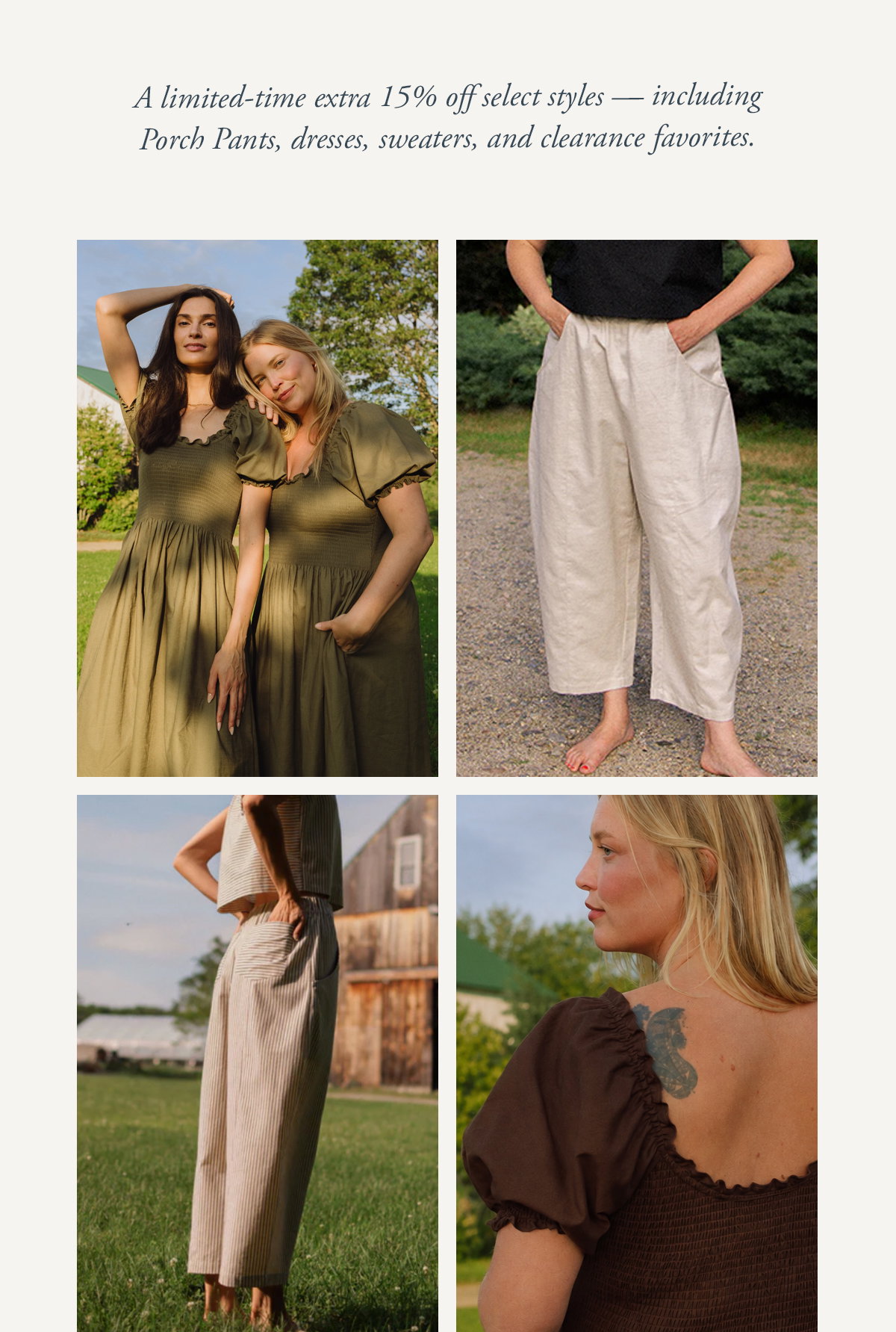 A limited-time extra 15% off all select styles