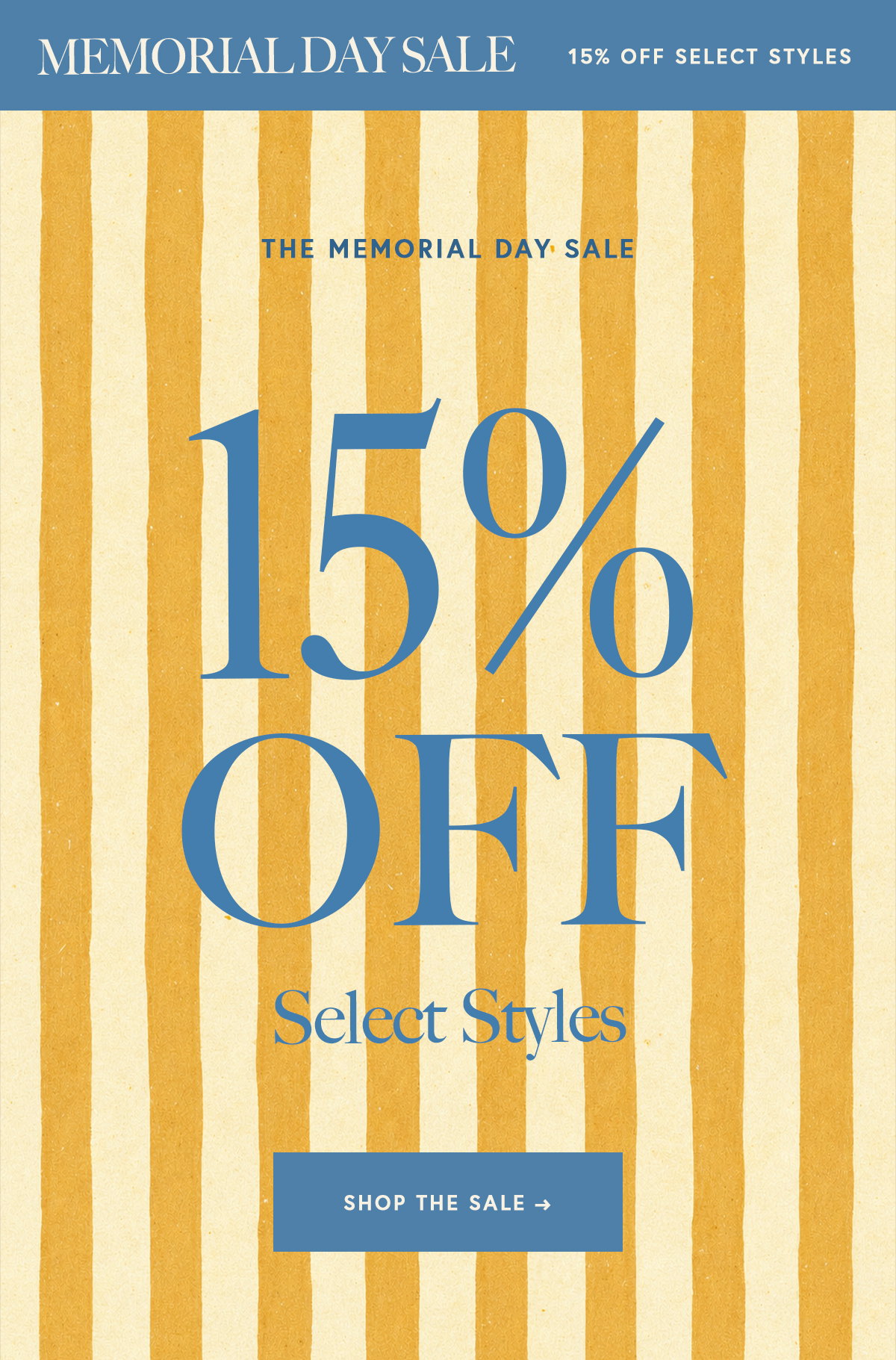 Memorial Day Sale  Extra 15% Off 