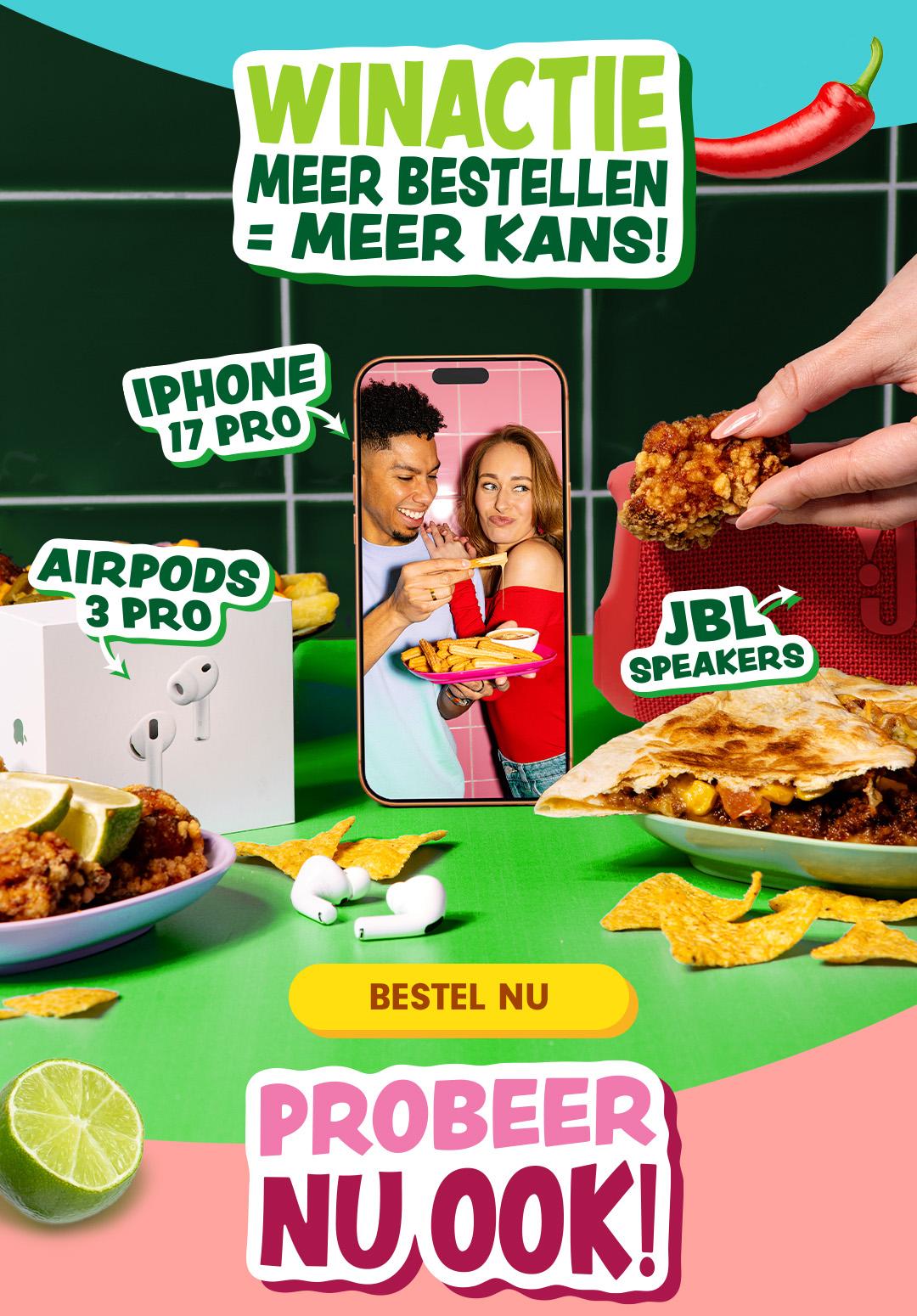 Maak kans op een Iphone 17 Pro, JBL Speaker of AirPods 3 Pro