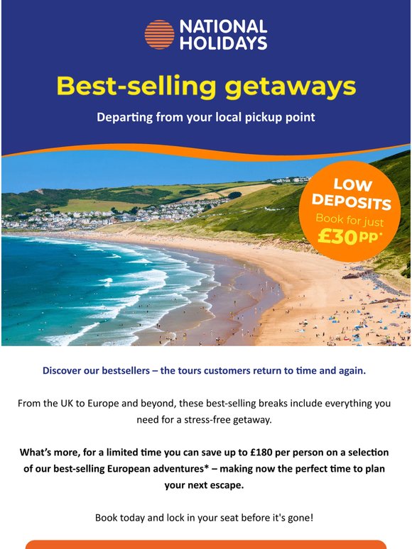 Best-selling holidays from £99
