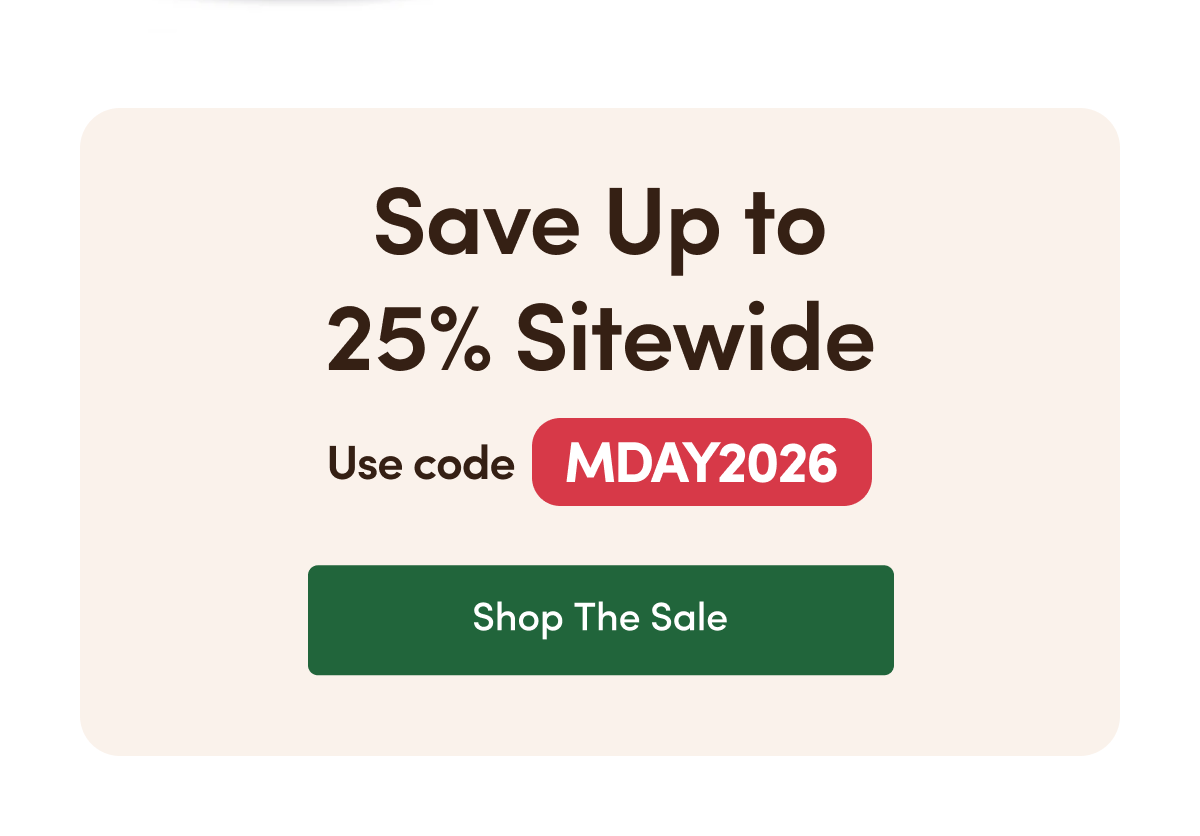Save Up to 25% Sitewide