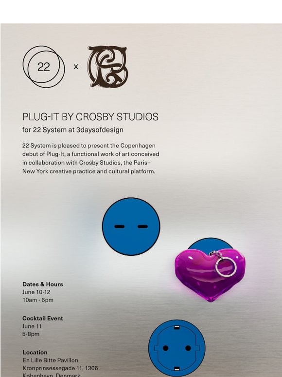 Join us: 22 System and Crosby Studios at 3daysofdesign
