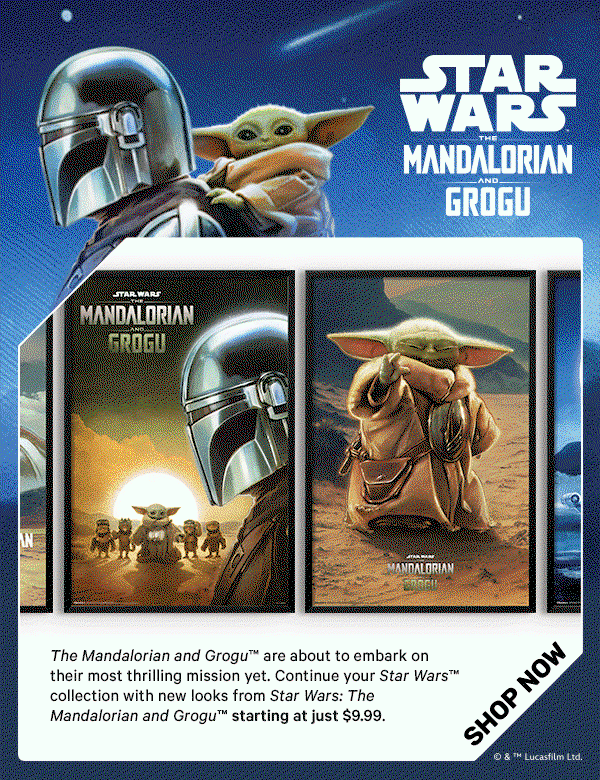 This Is the Way: The Mandalorian and Grogu are about to embark on their most thrilling mission yet. Continue your Star Wars™ collection with new looks from Star Wars: The Mandalorian and Grogu starting at just $9.99.