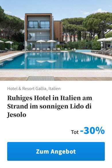 Ruhiges Hotel in Italien am Strand im sonnigen Lido di Jesolo