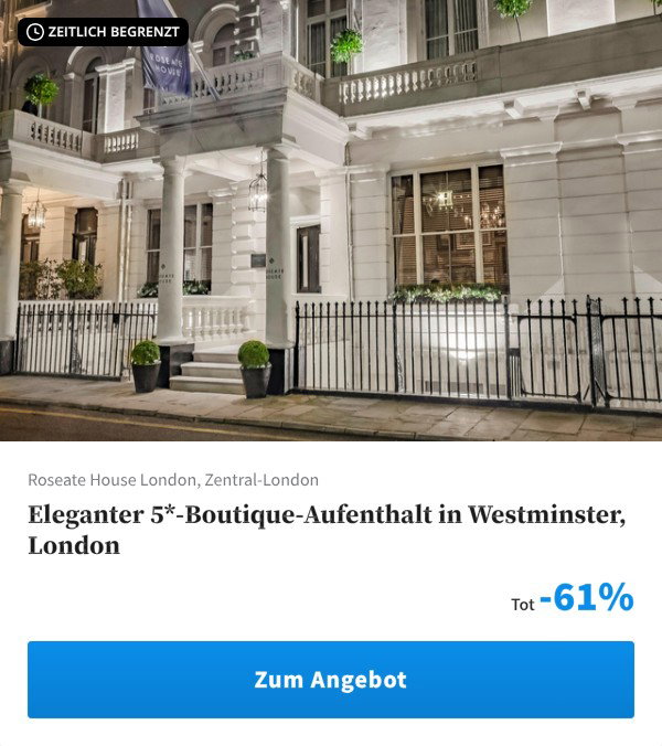 Eleganter 5*-Boutique-Aufenthalt in Westminster, London