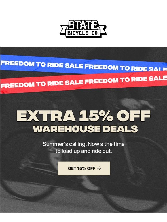 STARTS NOW: Freedom To Ride Sale