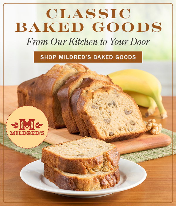 Classic Baked Goods From Our Kitchen to Your Door. Shop Mildred's Baked Goods. Banana Walnut Loaf Cake by Mildred's Baked Goods