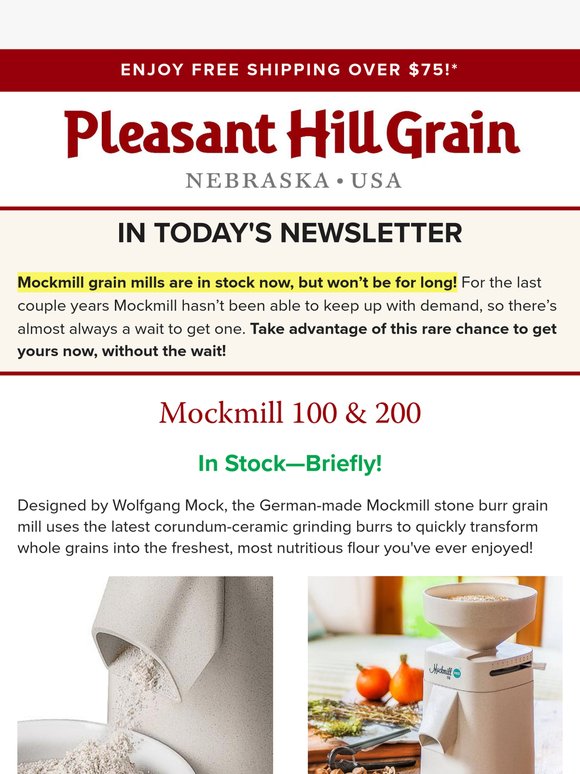 MockMill Grain Mills in Stock—Briefly! — PHG News